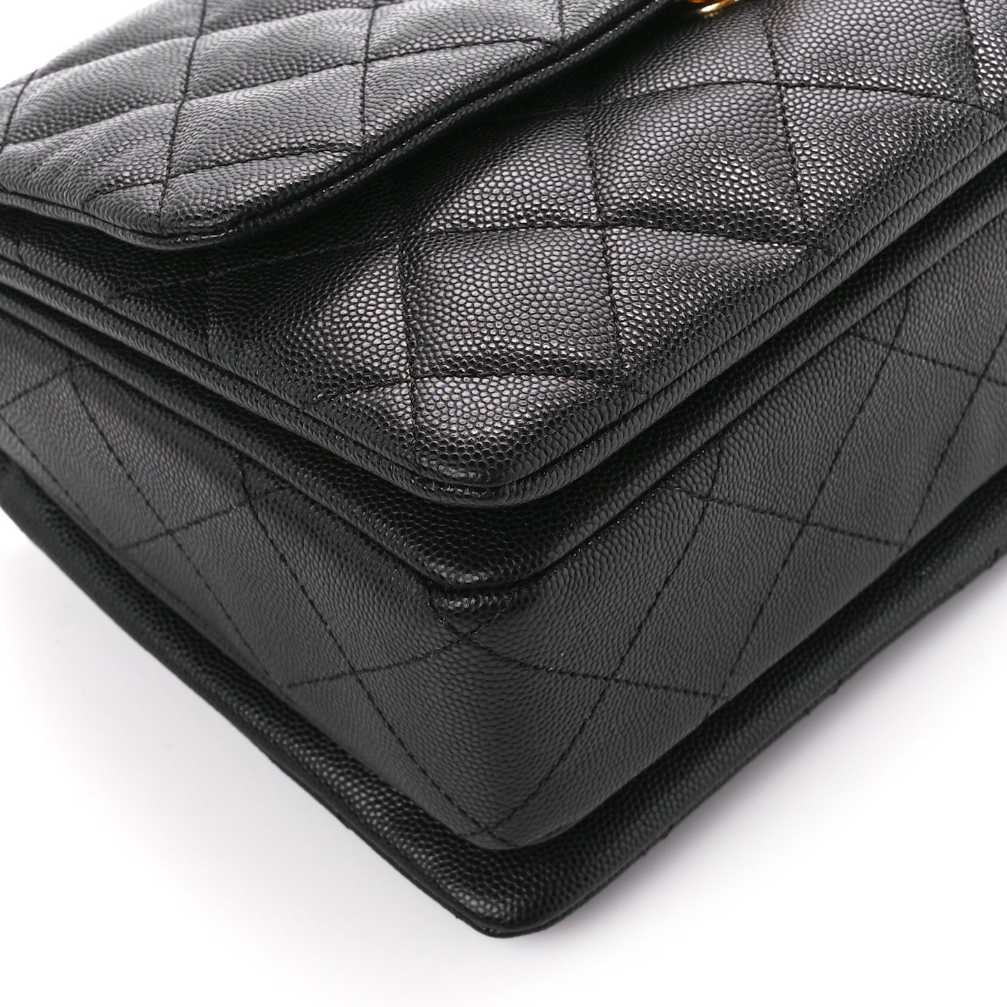 Caviar Quilted Coco First Flap Black