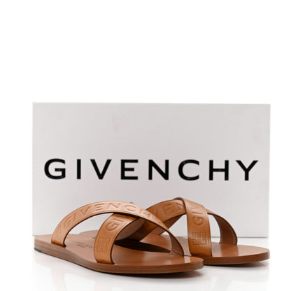 Givenchy Calfskin Logo Strap Sandals 39.5 Tobacco 8 of 8