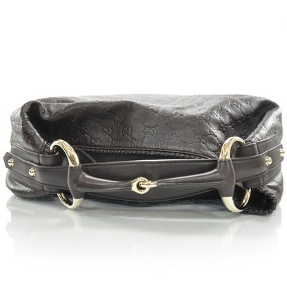 Gucci Guccissima Large Horsebit Chain Hobo Brown 5 of 9