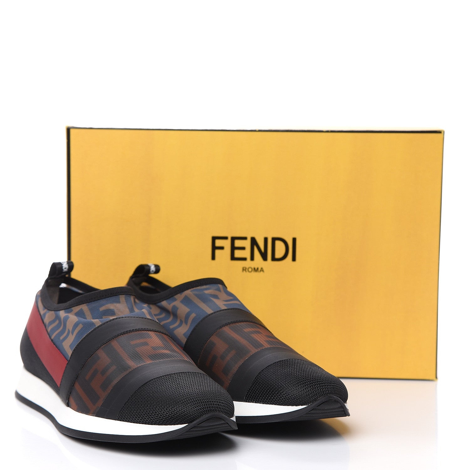 Fendi Technical Mesh FF Sneakers 39.5 Tobacco Red 10 of 10