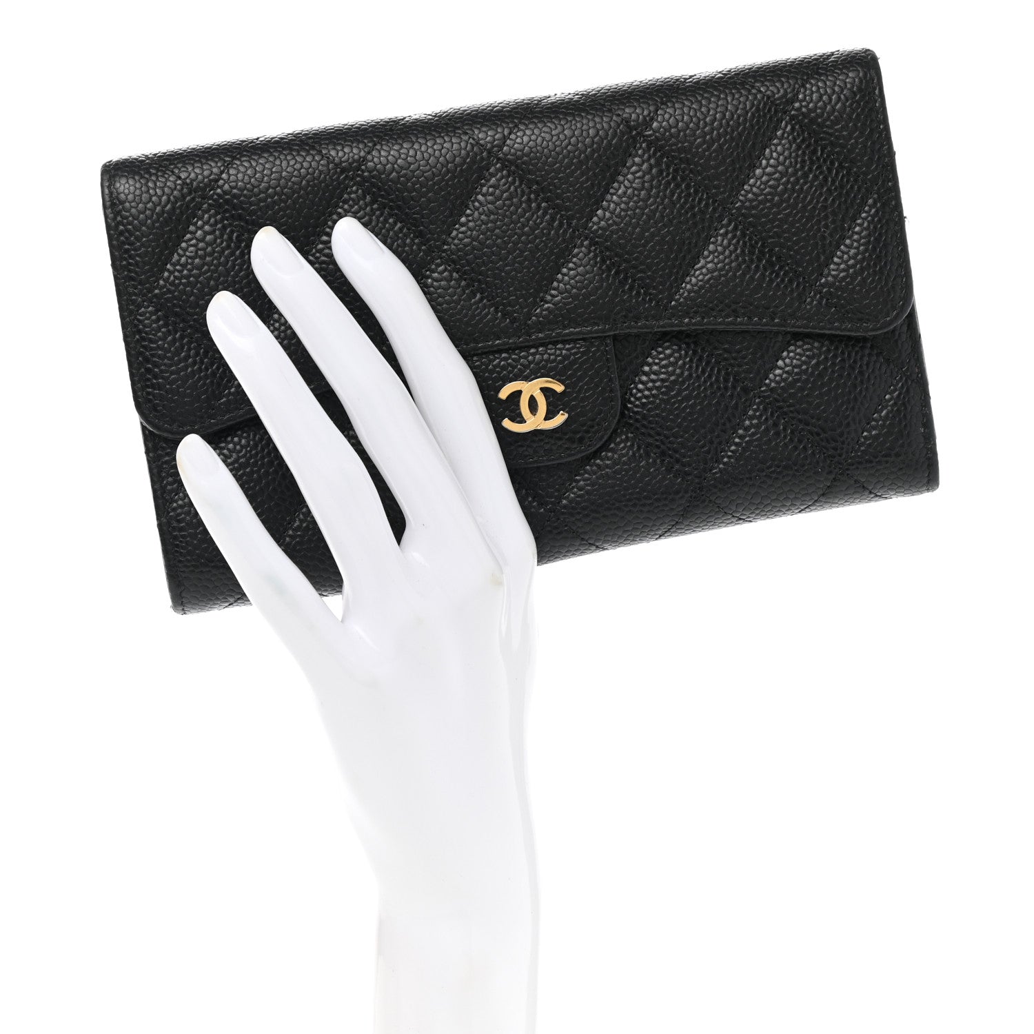 Chanel Caviar Quilted Large Flap Wallet Black 2 of 9