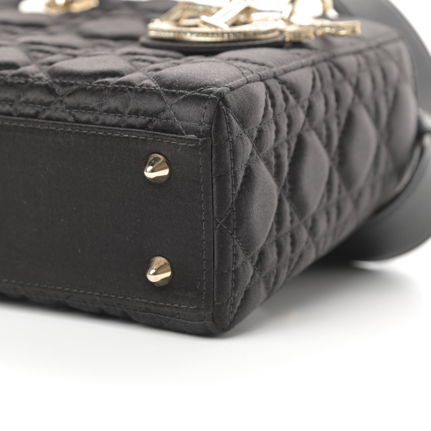 Christian Dior Satin Swarovski Crystal Cannage My ABC Lady Dior Black 10 of 11