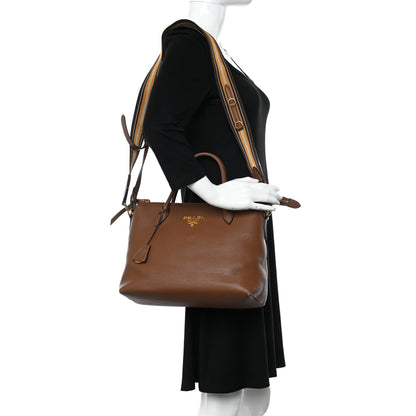 Prada Vitello Daino Shopping Tote Brown 3 of 15