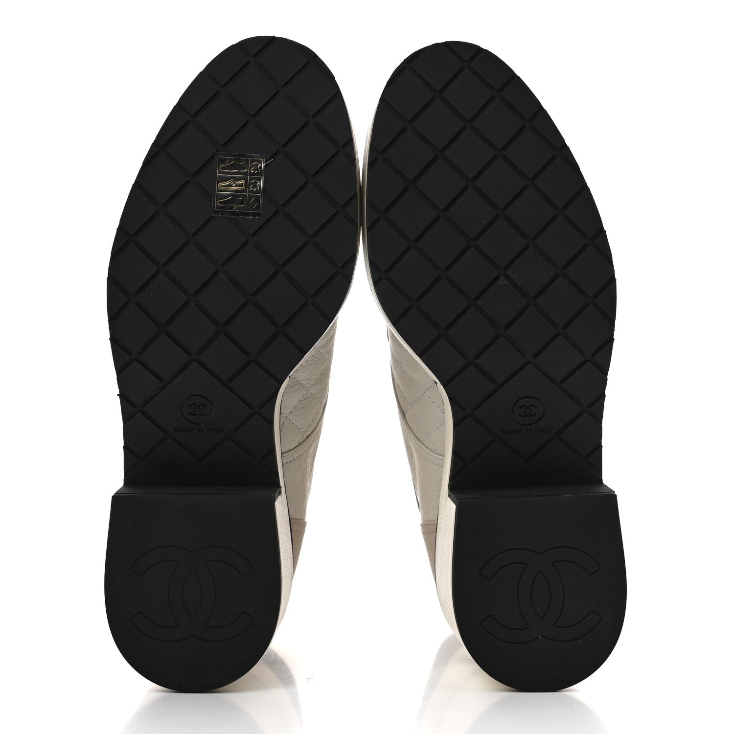 Chanel Pearly Calfskin Patent Calfskin Quilted Lace Up Boots 38 White Light Gray Black 5 of 8