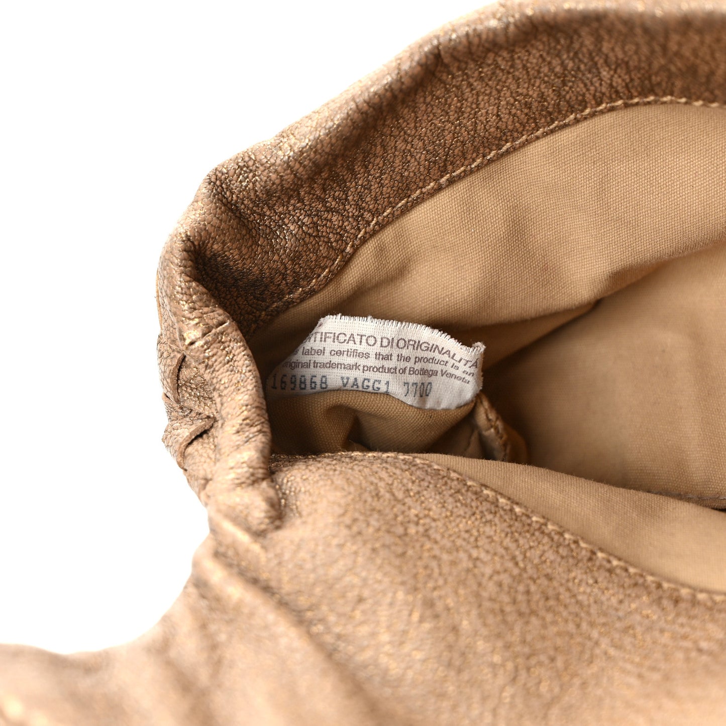 Metallic Chevre Intrecciato Cosmetic Case Ottone