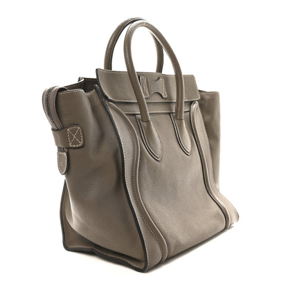 Celine Drummed Calfskin Mini Luggage Souris 3 of 9