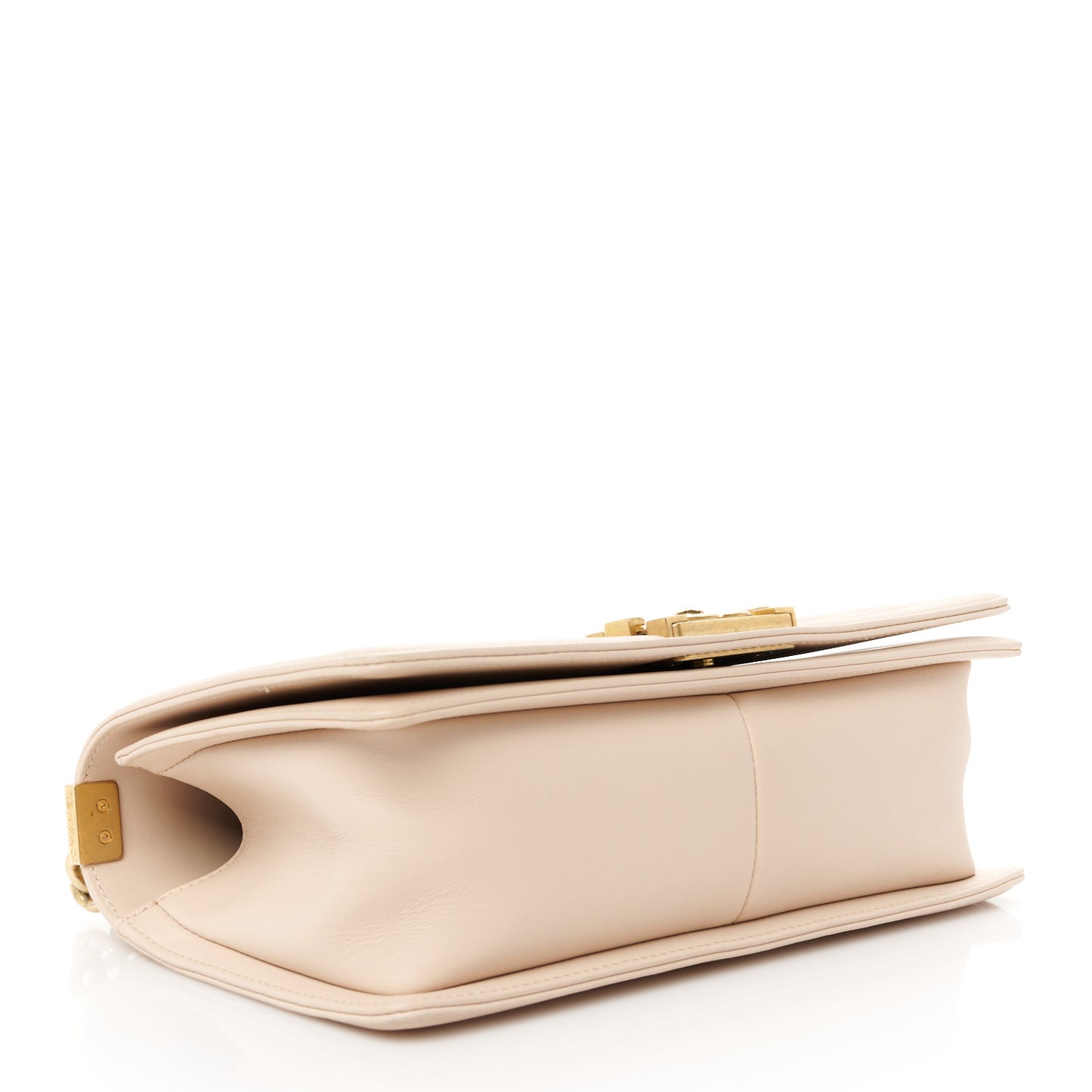 Caviar Suede Calfskin Chevron Medium Boy Flap Beige
