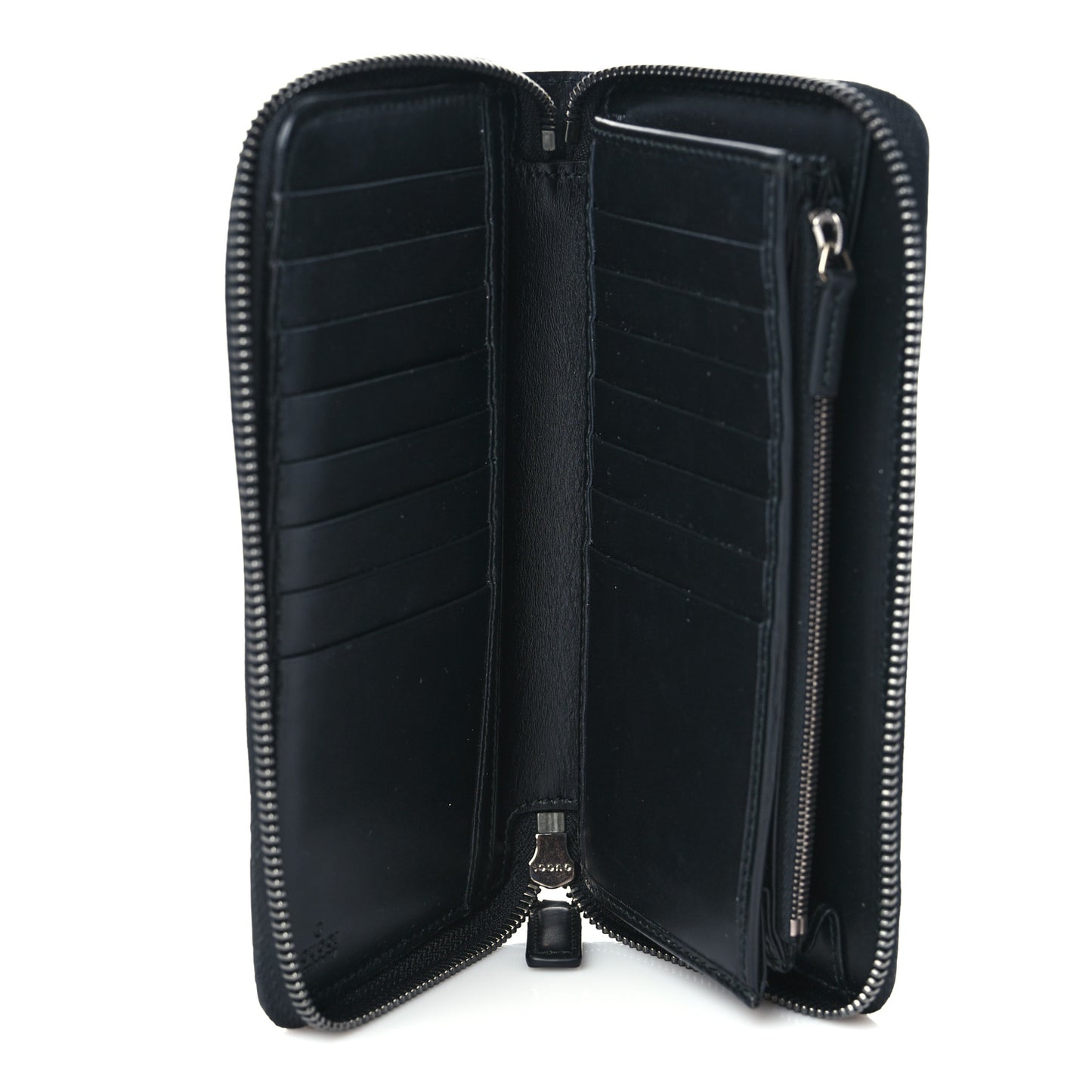 Guccissima Signature Zip Around Organizer Wallet Black