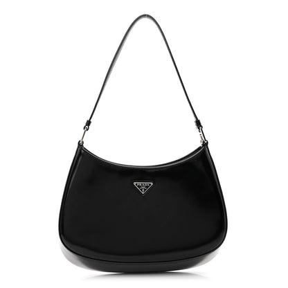 Prada Spazzolato Cleo Shoulder Bag Black 1 of 9