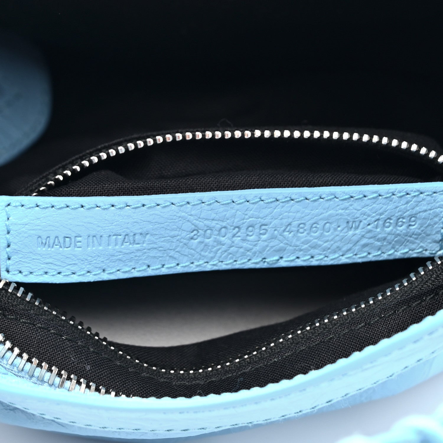 Balenciaga Agneau Classic Silver Hardware Mini City Logo Strap Baby Blue Black 7 of 14