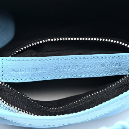 Balenciaga Agneau Classic Silver Hardware Mini City Logo Strap Baby Blue Black 7 of 14