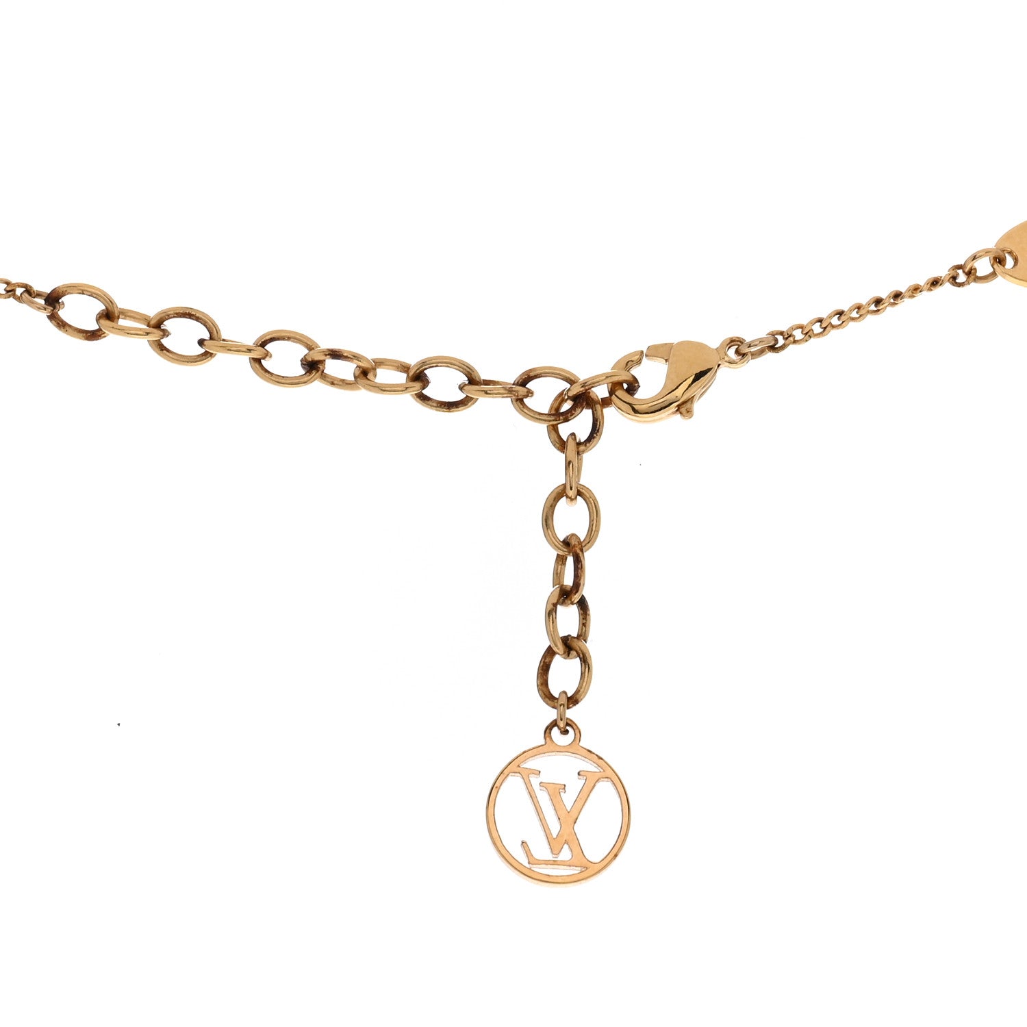 Louis Vuitton Metal Enamel Game On Dice Pendant Necklace Gold Black White 5 of 6