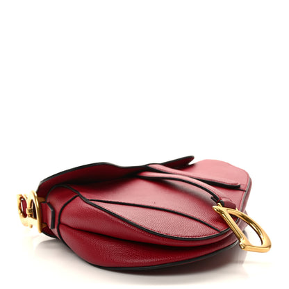 Christian Dior Grained Calfskin Saddle Bag Red 4 of 12