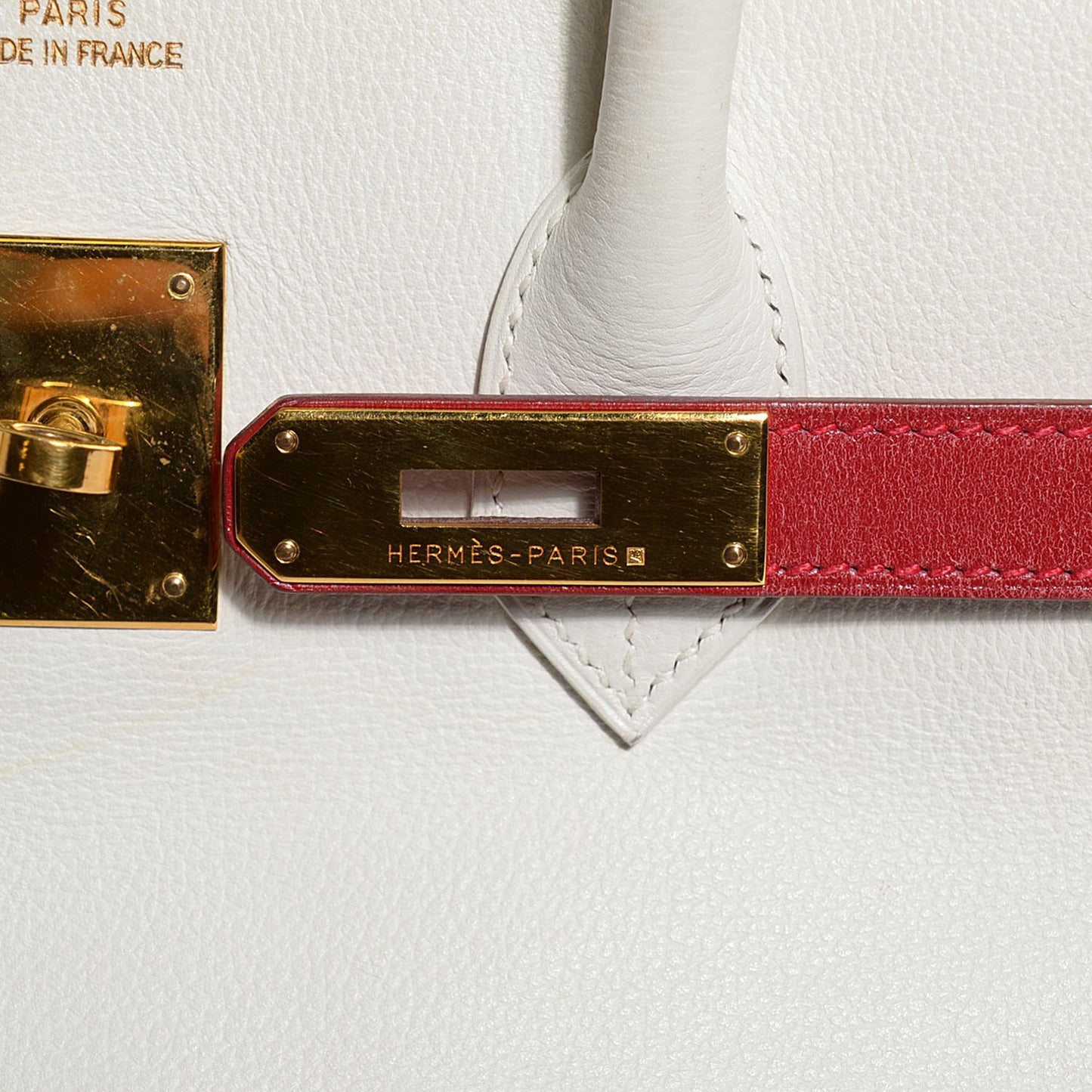 Swift Bi-Color Birkin 35 Blanc Rouge Vif