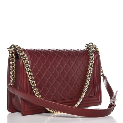 Chanel Lambskin Quilted New Medium Boy Flap Dark Red 3 of 13