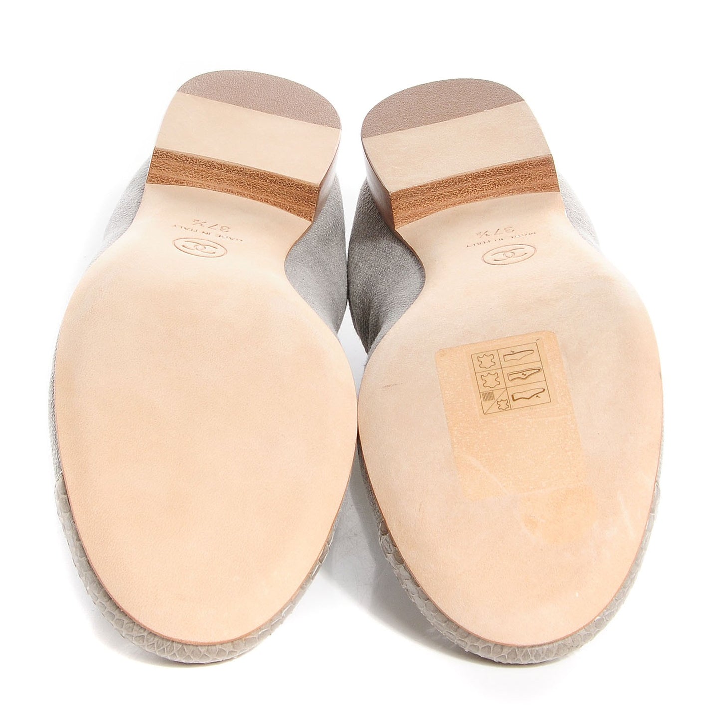 Toile Snakeskin Cap Toe CC Ballerina Flats 37.5 Grey