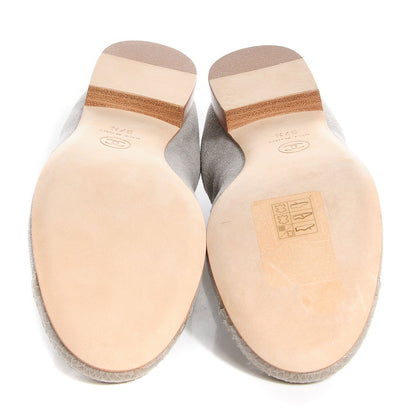 Chanel Toile Snakeskin Cap Toe CC Ballerina Flats 37.5 Grey 5 of 7