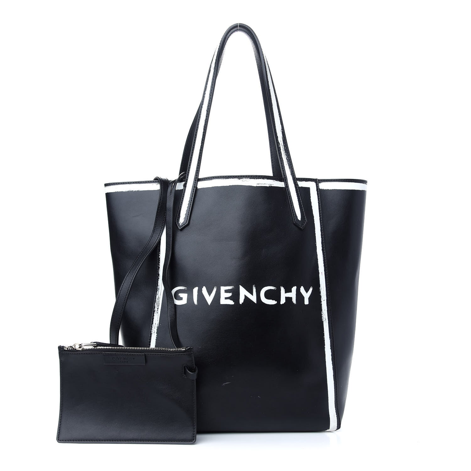 Givenchy Calfskin Logo Print Stargate Shopper Tote Black 1 of 12