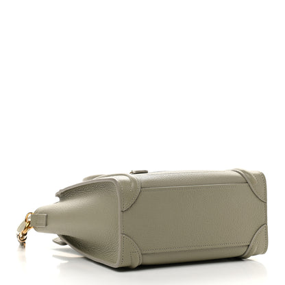 Celine Drummed Calfskin Nano Luggage Army Green 4 of 10