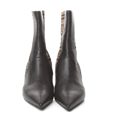 Fendi Nappa Microfiber Fabric FF Rockoko Sock Boots 39 Ebano Tobacco Black 2 of 8
