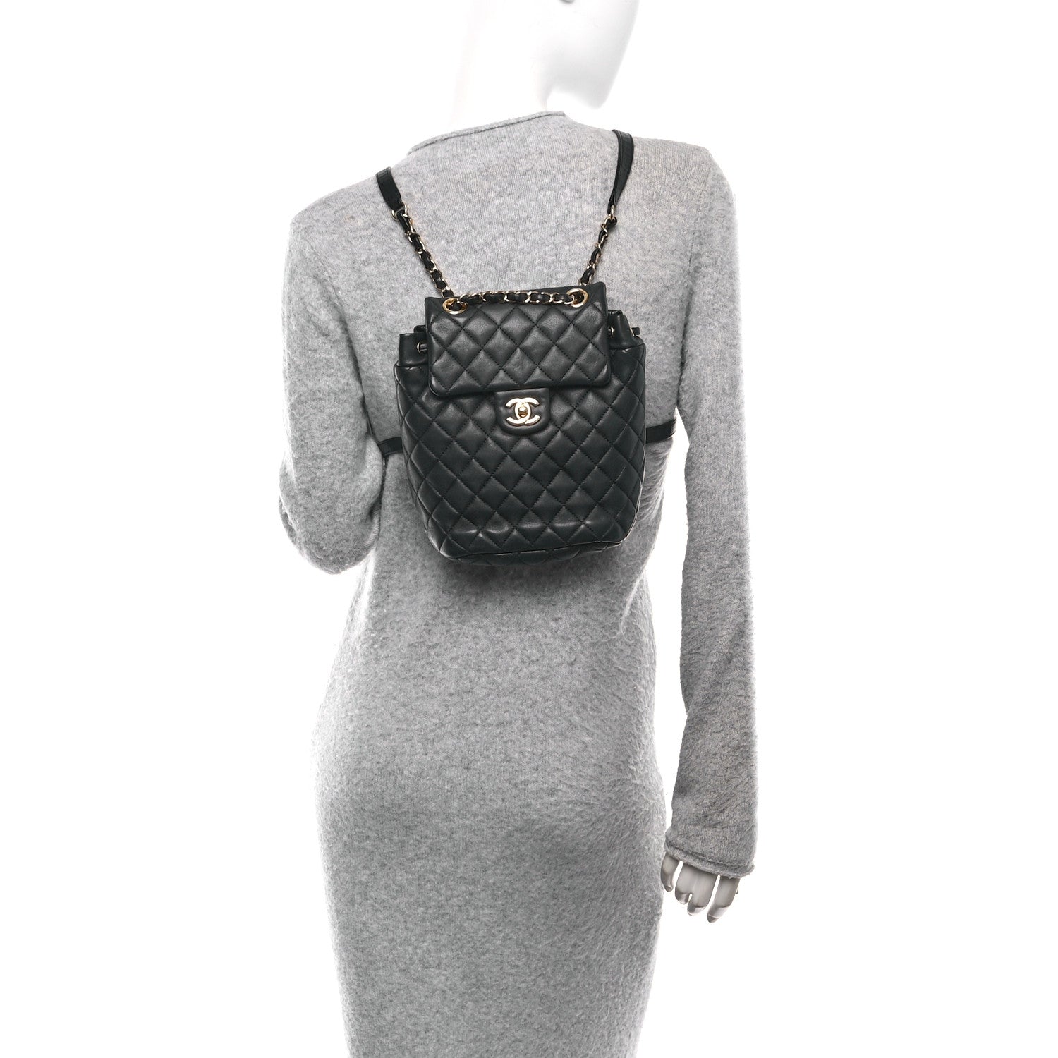 Chanel Calfskin Quilted Mini Urban Spirit Backpack Black 3 of 21