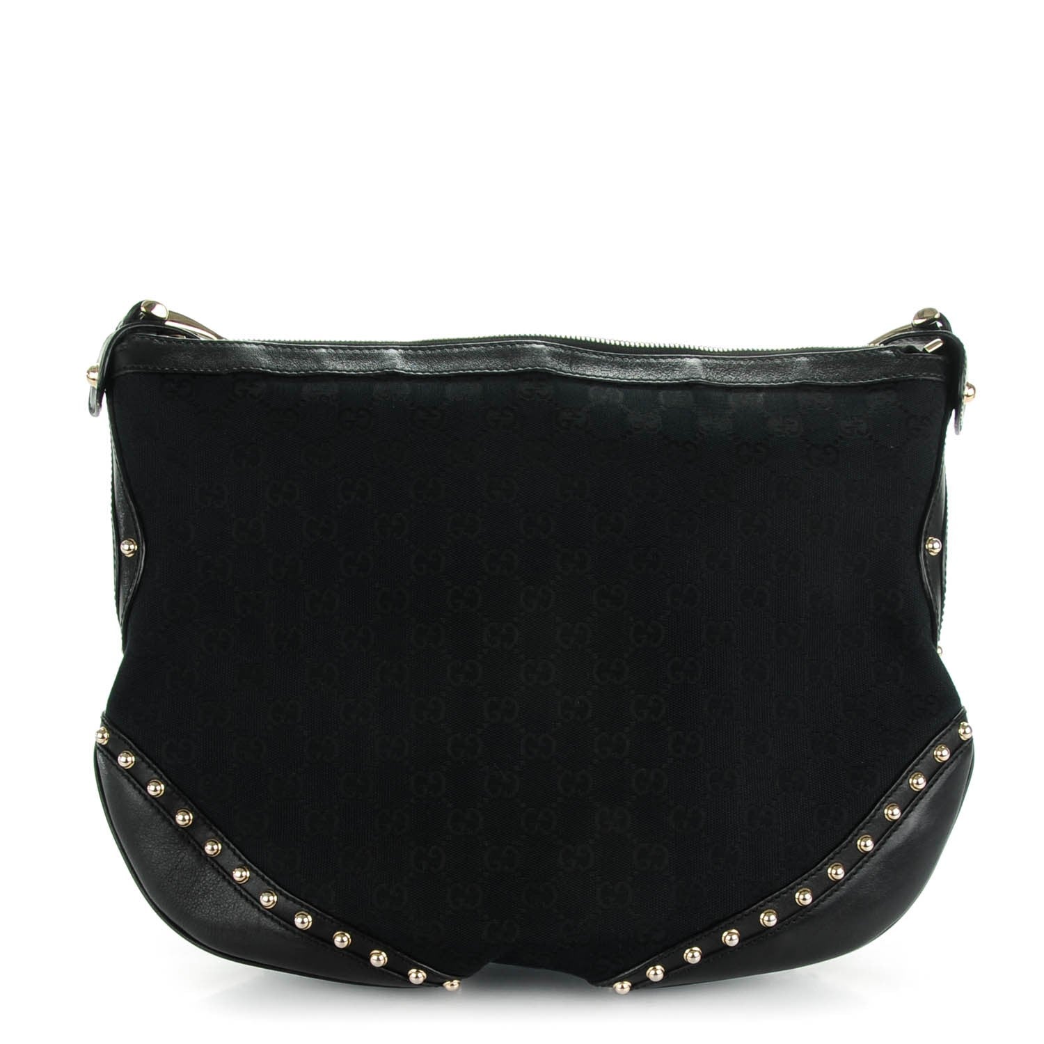 Gucci Monogram Studded Pelham Shoulder Bag Black 1 of 7