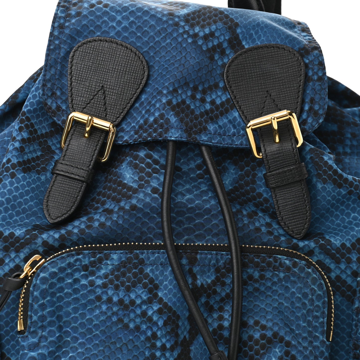 Nylon Python Print Medium Rucksack Backpack Blue