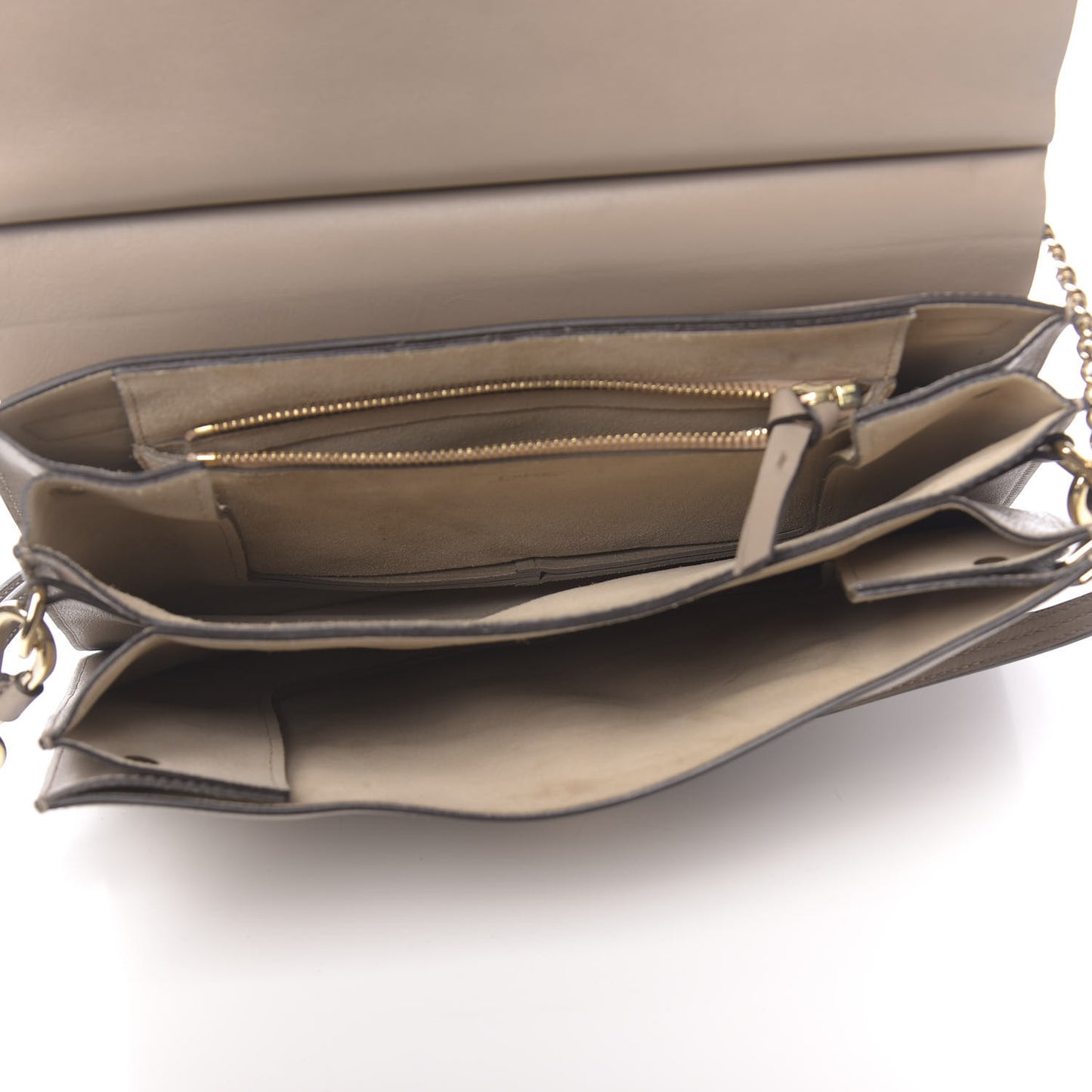 Calfskin Suede Medium Faye Shoulder Bag Motty Grey