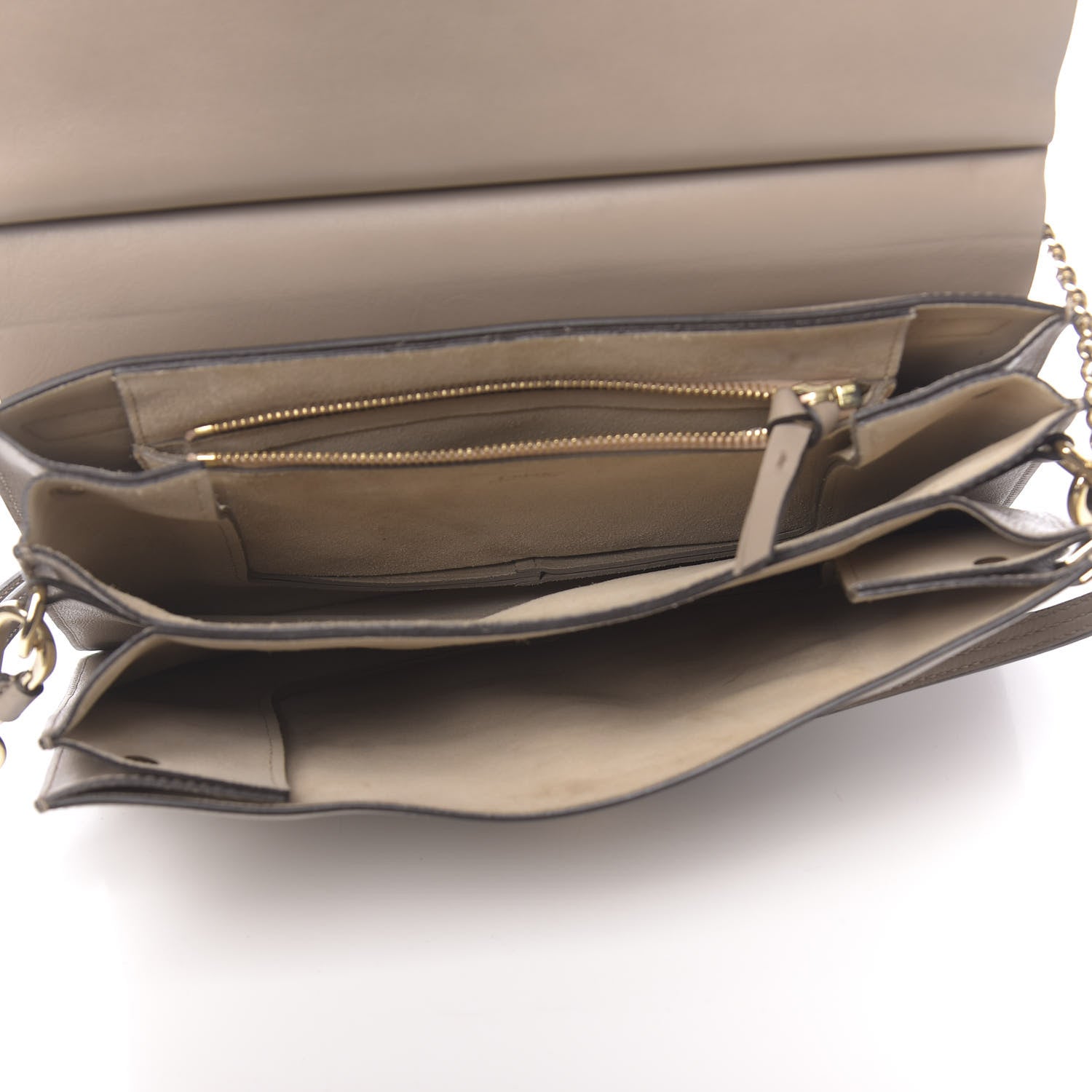 Chloe Calfskin Suede Medium Faye Shoulder Bag Motty Grey 5 of 15