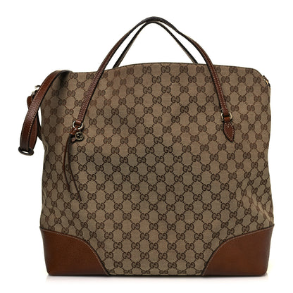 Gucci Monogram Large Bree Foldover Tote Beige Tabacco 1 of 15