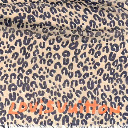 Louis Vuitton Cashmere Silk Leopard Etole Stole Marron 4 of 4
