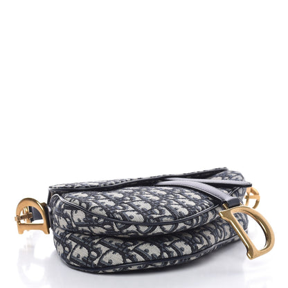Christian Dior Oblique Saddle Bag Blue 4 of 7