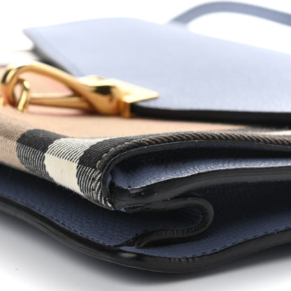 Burberry Derby Calfskin House Check Small Macken Crossbody Bag Slate Blue 9 of 9