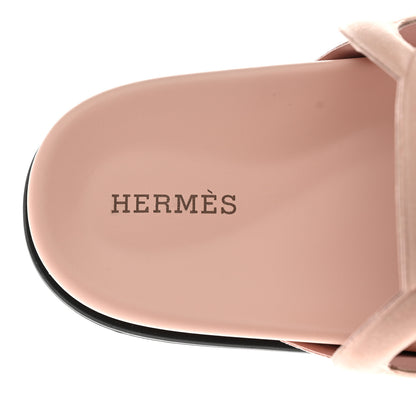 Hermes Suede Goatskin Extra Sandals 37.5 Rose Opaline 7 of 9