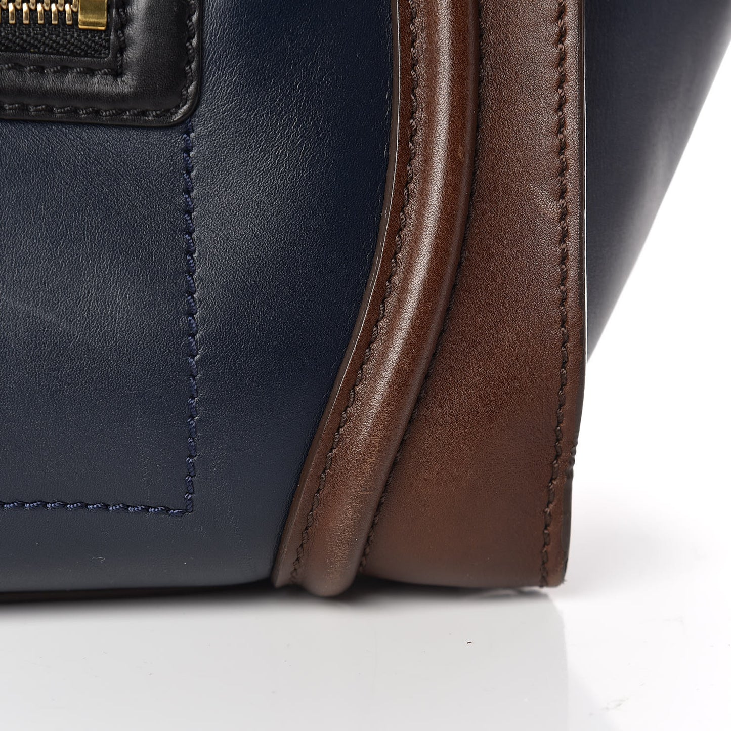Smooth Calfskin Mini Tri-Color Luggage Navy