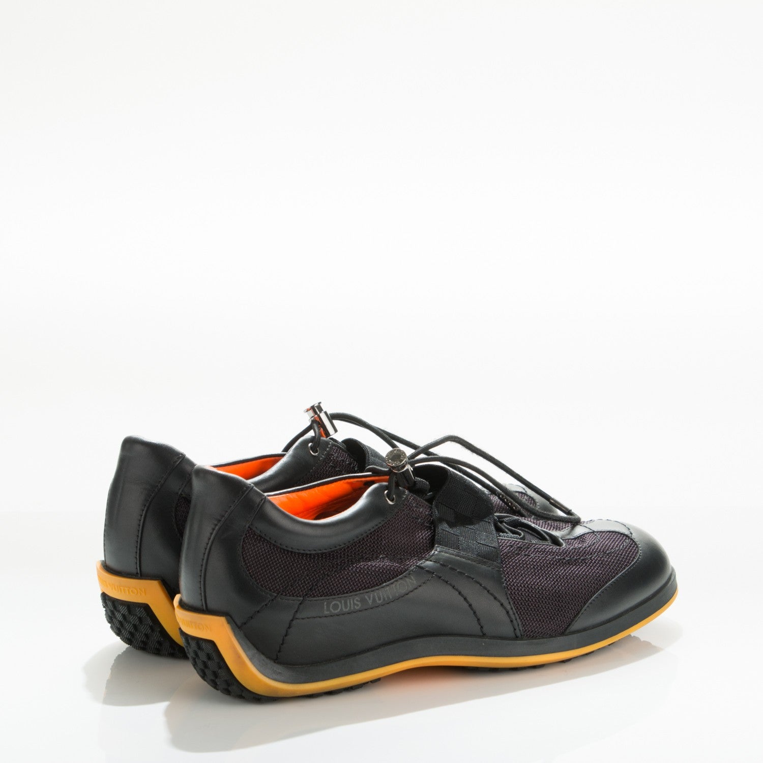 Louis Vuitton Calfskin Nylon Sneakers 5.5 Black 4 of 8