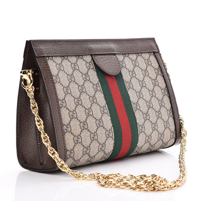 Gucci GG Supreme Monogram Web Small Ophidia Chain Shoulder Bag Brown 3 of 7