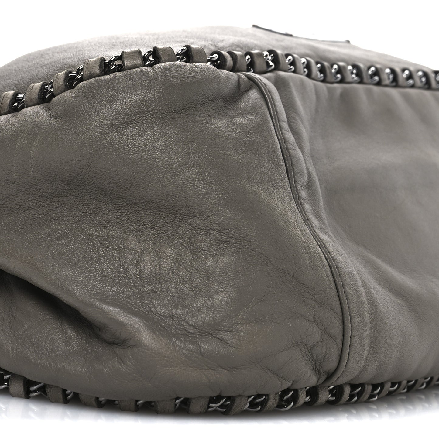 Lambskin Chain Hobo Grey