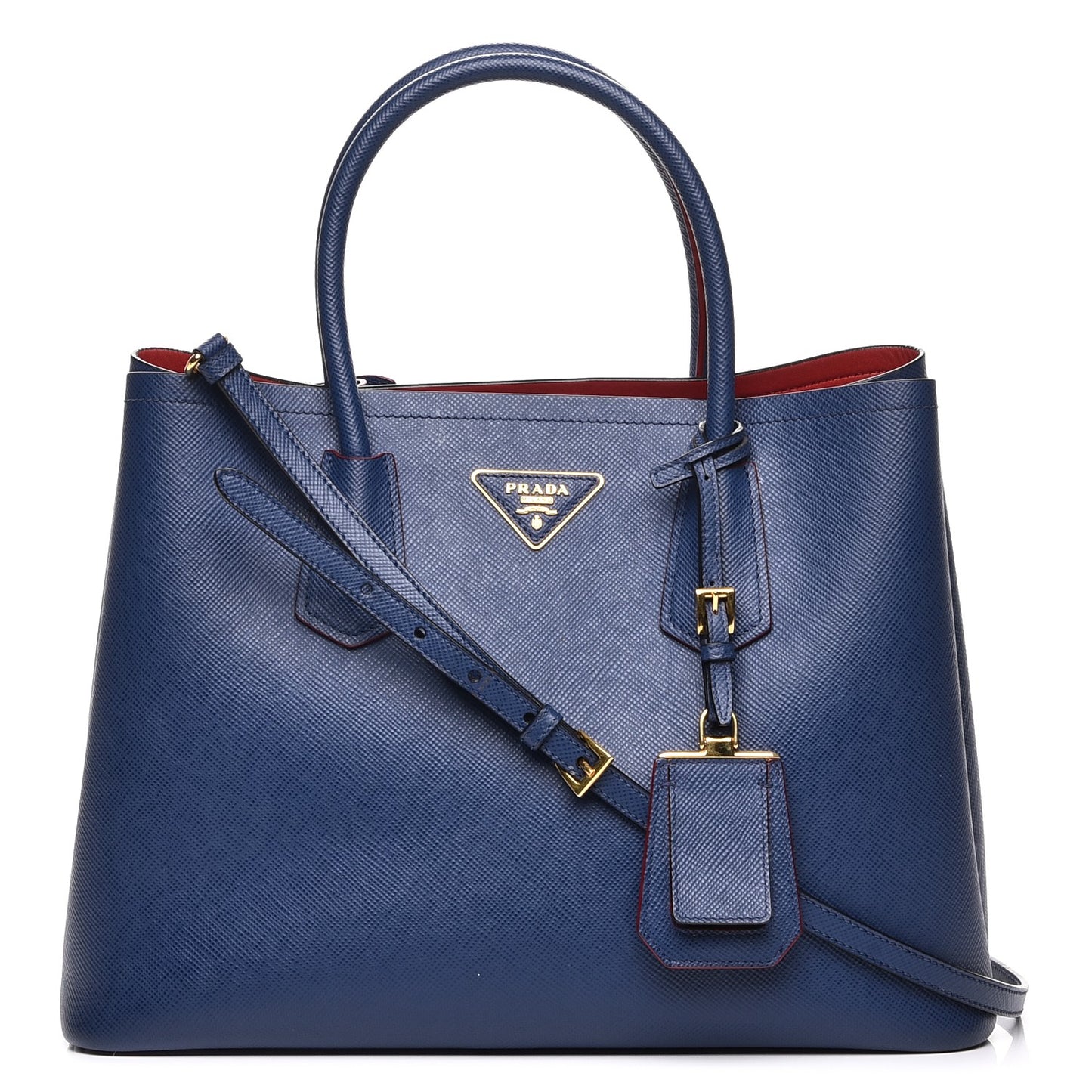 Saffiano Cuir Medium Double Bag Bleuette