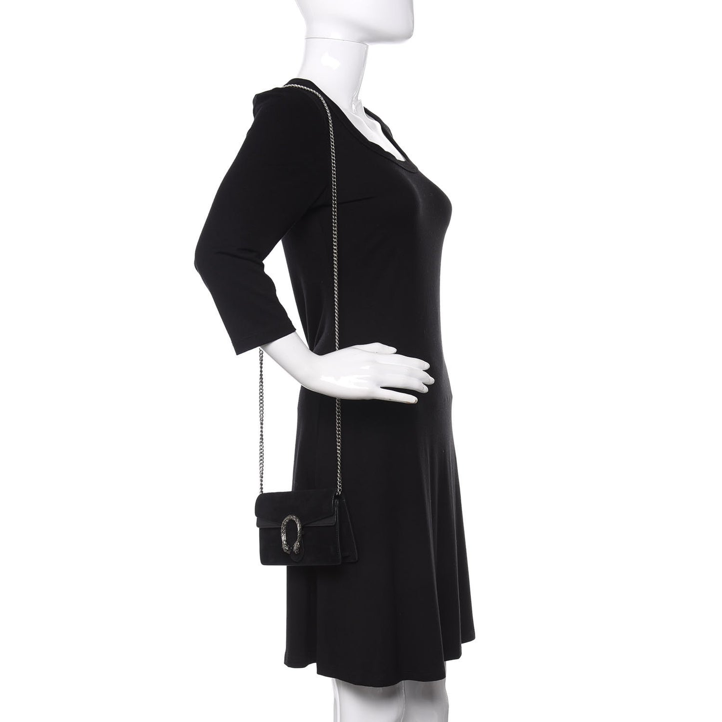 Suede Super Mini Dionysus Shoulder Bag Black