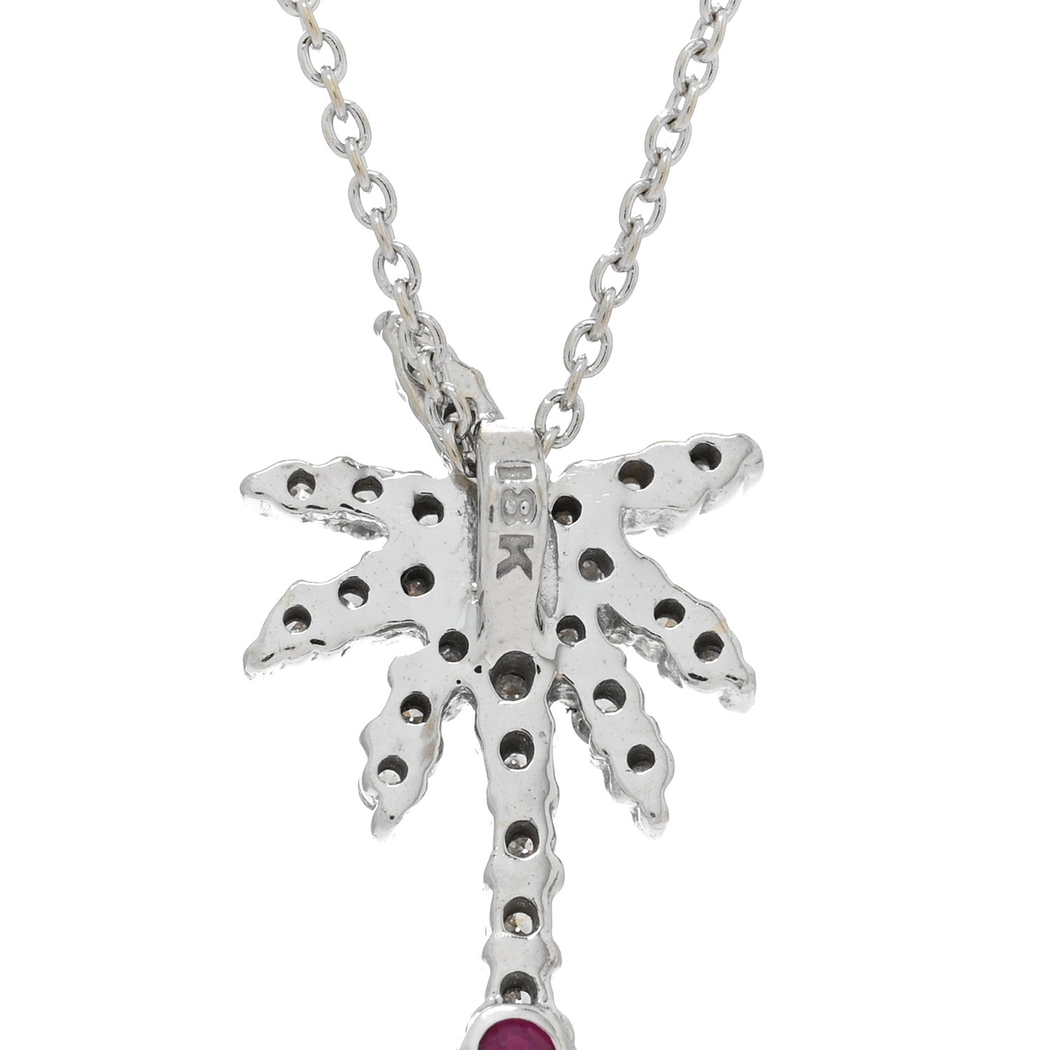 Roberto Coin 18K White Gold Diamond Tiny Treasures Palm Tree Pendant Necklace 4 of 5