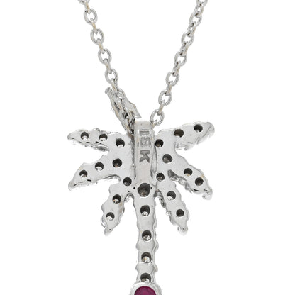 Roberto Coin 18K White Gold Diamond Tiny Treasures Palm Tree Pendant Necklace 4 of 5