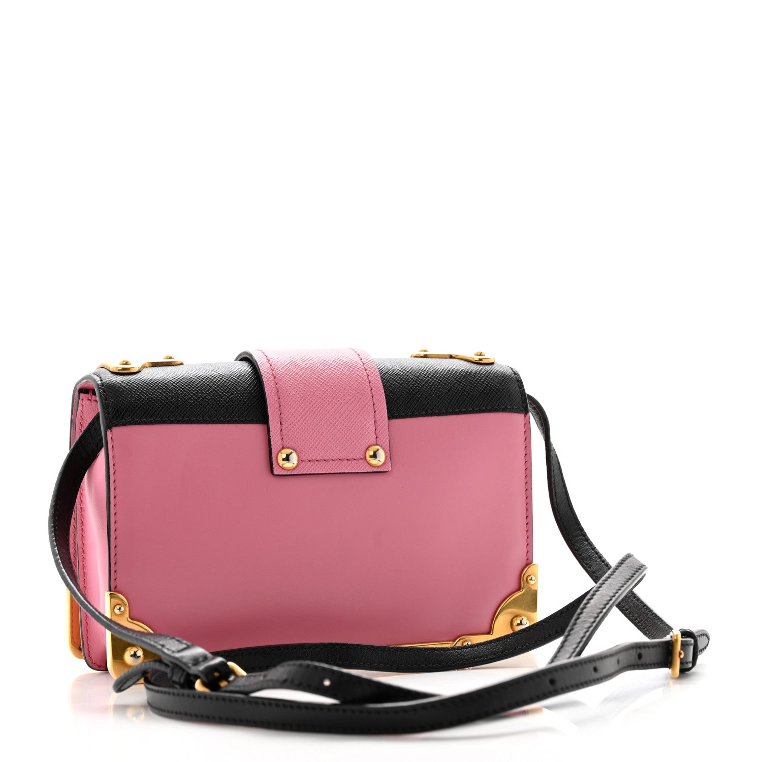 Prada City Calf Saffiano Astrology Cahier Bag Fuxia Black 3 of 14
