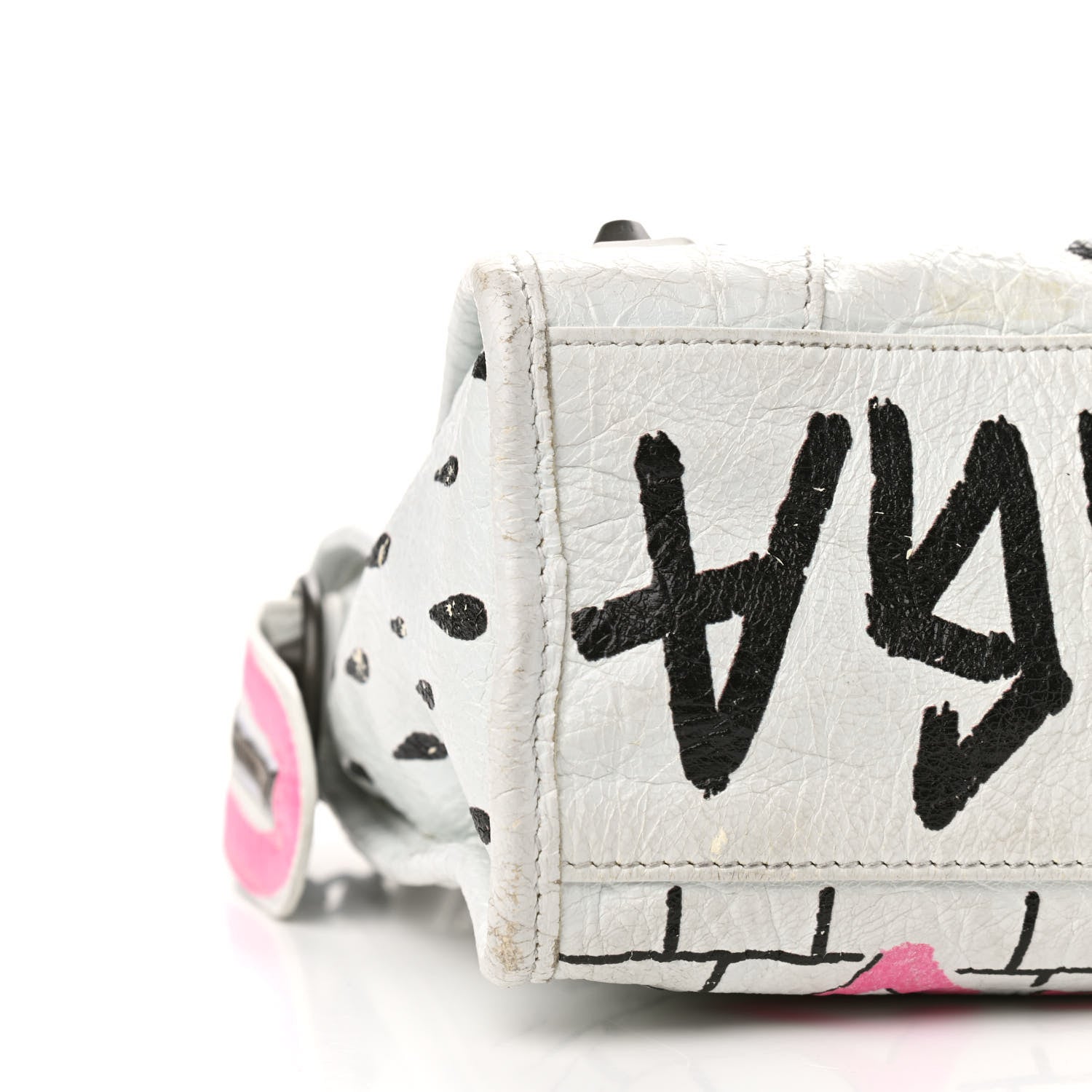 Balenciaga Agneau Graffiti All Over Classic Hardware S City White Multicolor 8 of 9