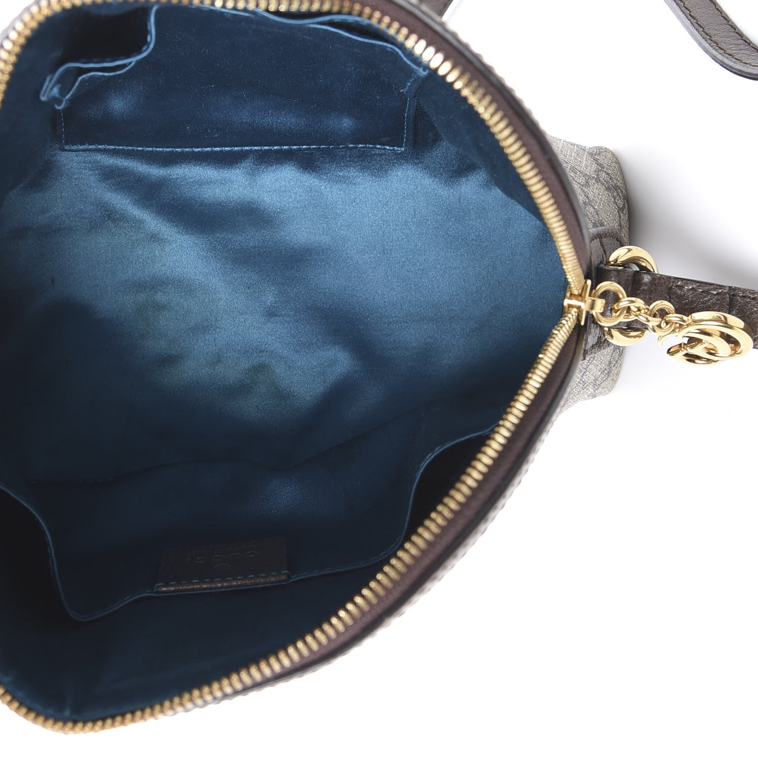 Gucci GG Supreme Monogram Textured Dollar Calfskin Web Small Ophidia Dome Shoulder Bag Beige Ebony New Acero 4 of 14
