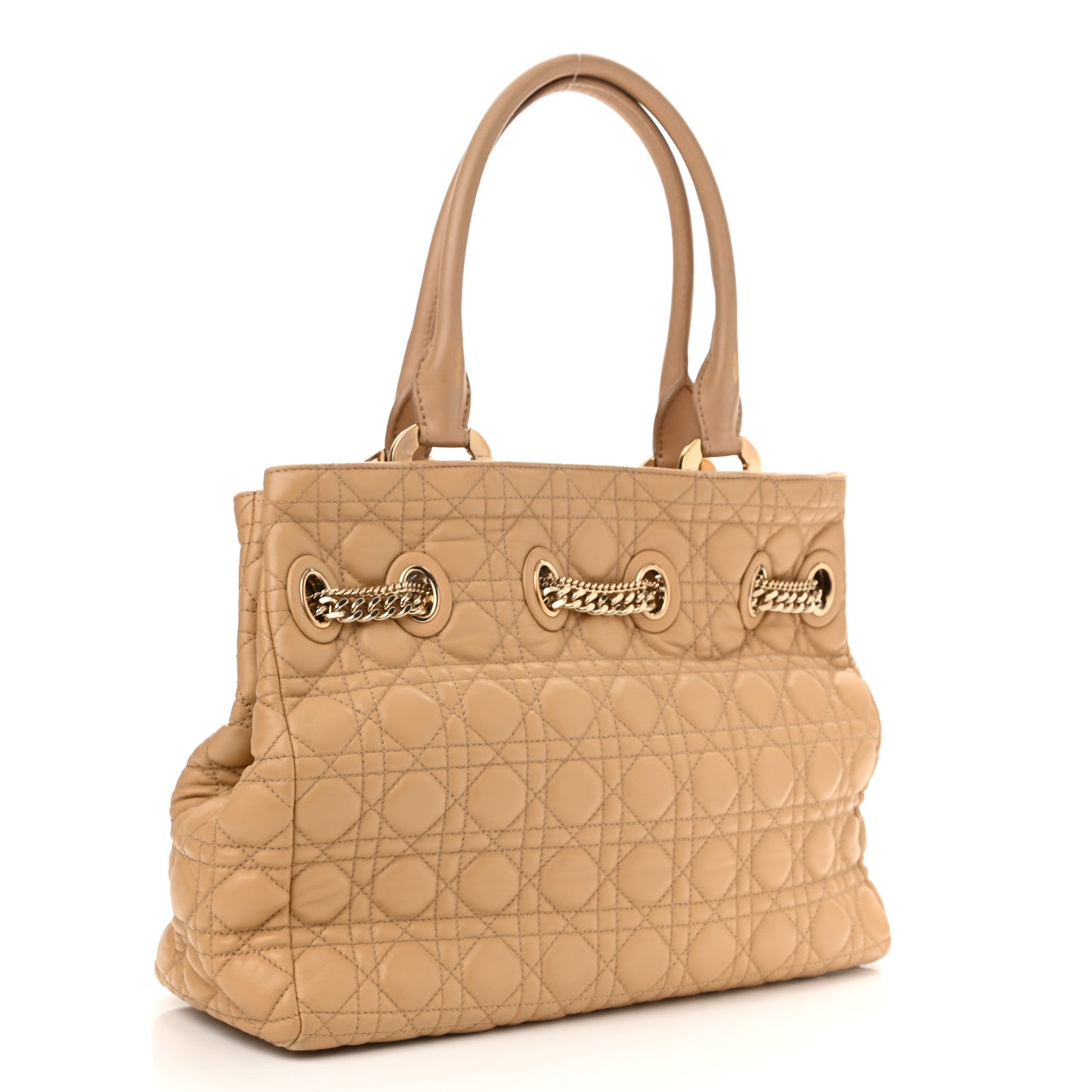 Lambskin Cannage Chri Chri Tote Beige