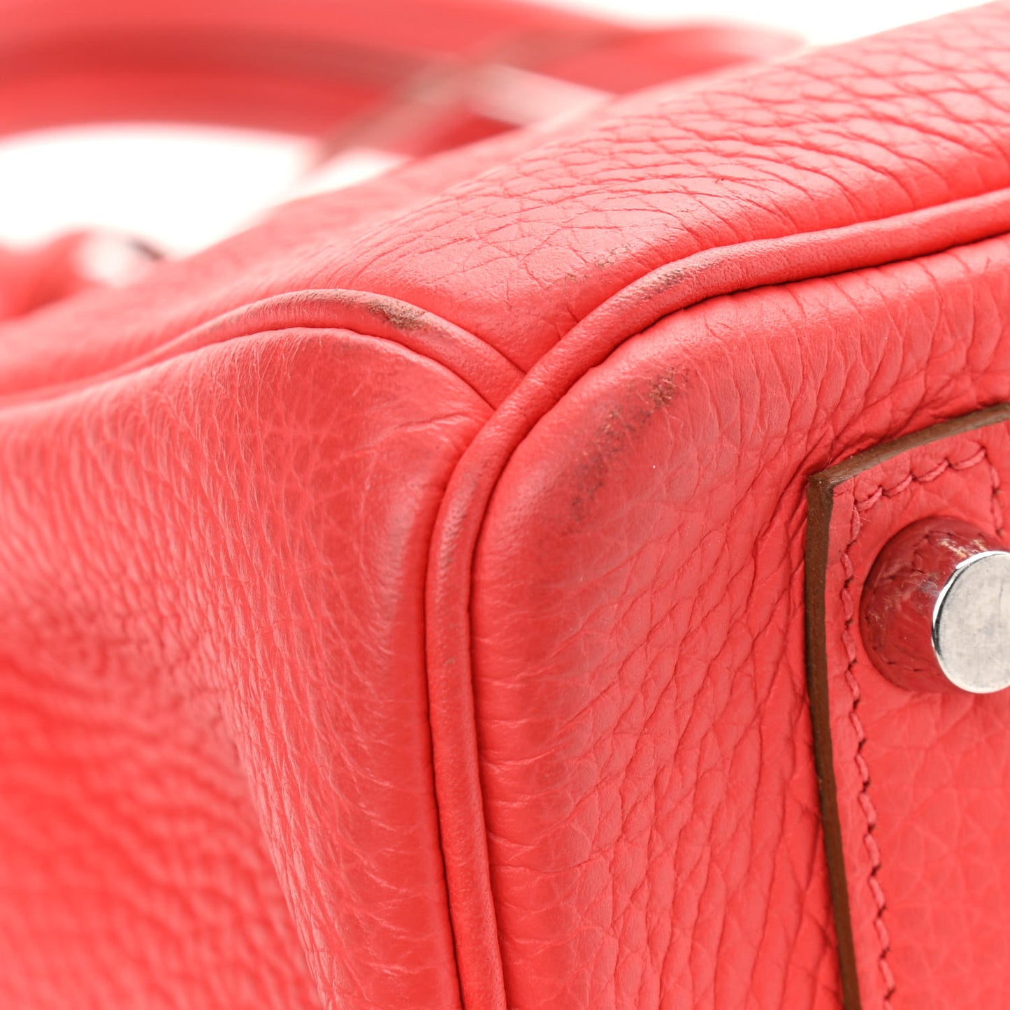 Taurillon Clemence Birkin 30 Rouge Pivoine
