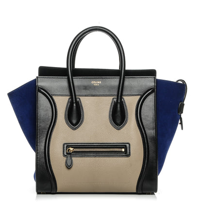 Celine Textured Calfskin Suede Mini Tri-Color Luggage Sand 1 of 8