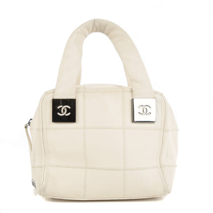 Chanel Caviar Square Stitched Tote White 1 of 8