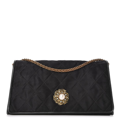 Chanel Crystal Satin Quilted Evening Bag Black 1 of 7